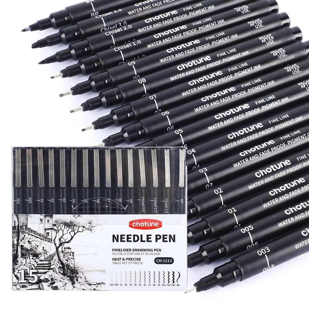 Microbolígrafos negros, 15 tam - Copic Marker Sketch reseña y precio